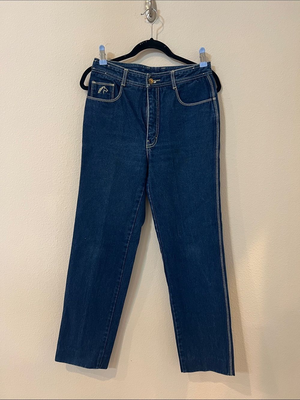 Vintage Jordache Jeans Womens 31 Dark Wash 100% Cotton Straight Leg Made in Hong